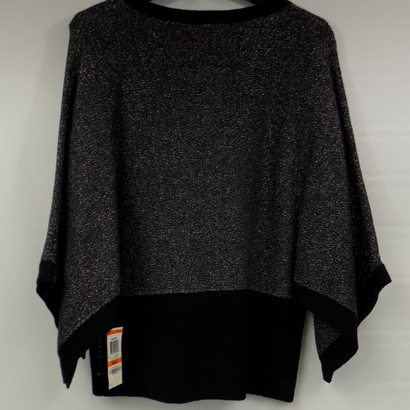 Alfani Black Metallic Sparkly Wide Sleeved Sweater Size Small NWT - Picture 4 of 7